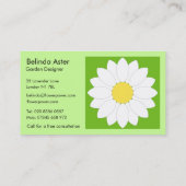 Carte De Visite Fleur blanche, Jardin de l'énergie des fleurs, Uni (Dos)