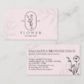 Carte De Visite Fleur blanche rose (Devant / Derrière)