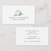 Carte De Visite Fleur blanche wedding planner (Devant / Derrière)