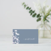 Carte De Visite Fleur bleu clair simple en bouillie Dessin floral (Debout devant)