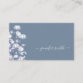 Carte De Visite Fleur bleu clair simple en bouillie Dessin floral (Devant)