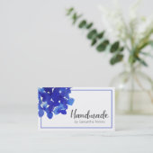 Carte De Visite Fleur bleu simple fait main (Debout devant)
