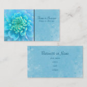 Carte De Visite Fleur bleu turquoise Dahlia en Aquarelle (Devant / Derrière)