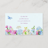 Carte De Visite Fleur bleu violet d'aquarelle (Dos)