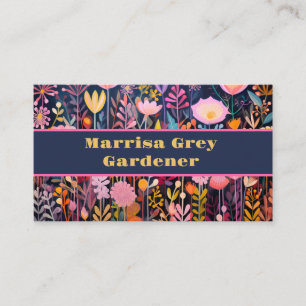 Carte De Visite Fleur colorée Illustration individuel nom