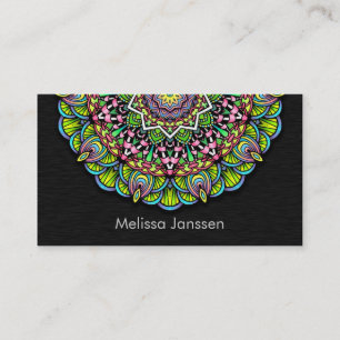 Carte De Visite Fleur colorée - Mandala