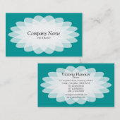 Carte De Visite Fleur cristal - Turquoise (Devant / Derrière)