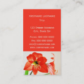 Carte De Visite Fleur d'Amaryllis rouge (Dos)