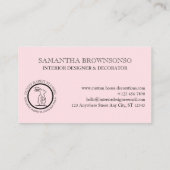 Carte De Visite Fleur d'animal noir rose Cercle Frame Rabbit (Dos)