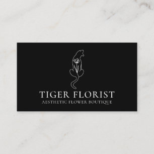 Carte De Visite Fleur d'Animal Noir Tigre