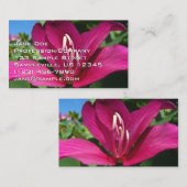 Carte De Visite Fleur d'arbre orchidée florale tropicale (Devant / Derrière)