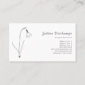 Carte De Visite Fleur d'art de la ligne de neige botanique (Devant)