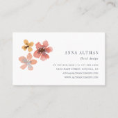 Carte De Visite Fleur d'automne | Aquarelle florale (Devant)