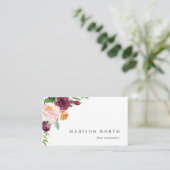 Carte De Visite Fleur d'automne | Aquarelle florale (Debout devant)