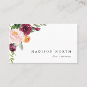 Carte De Visite Fleur d'automne | Aquarelle florale (Devant)