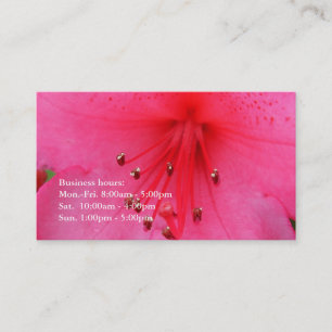 Carte De Visite fleur d'azalée rose magnifique professionnelle