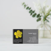 Carte De Visite Fleur de bande latérale noire - Bouton (Debout devant)