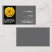 Carte De Visite Fleur de bande latérale noire - Chrysanthème jaune (Devant / Derrière)