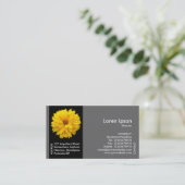 Carte De Visite Fleur de bande latérale noire - Chrysanthème jaune (Debout devant)