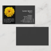 Carte De Visite Fleur de bande latérale noire - Chrysanthème jaune (Devant / Derrière)
