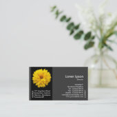 Carte De Visite Fleur de bande latérale noire - Chrysanthème jaune (Debout devant)