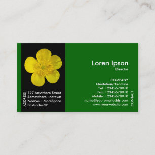 Carte De Visite Fleur de bande noire - Beurre - Vert