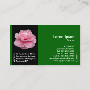 Carte De Visite Fleur de bande noire - Camellia rose II - Vert