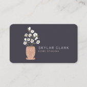 Carte De Visite Fleur de Bohême Poted Plante Accueil Stand Charbon (Devant)