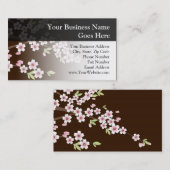 Carte De Visite Fleur de bois de chien rose/Brown personnalisée (Devant / Derrière)