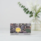 Carte De Visite Fleur de cactus jaune au printemps (Debout devant)