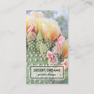 Carte De Visite Fleur de Cactus Jaune Désert Jardin Photo Voyage
