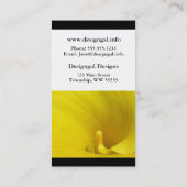 Carte De Visite Fleur de calla jaune (Dos)