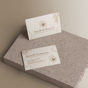Carte De Visite Fleur de calligraphie de mariage d'Hibiscus Blush