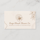Carte De Visite Fleur de calligraphie Mariage d'Hibiscus beige (Devant)
