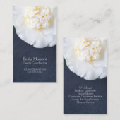 Carte De Visite Fleur de camélia blanche avec place pour le texte (Devant / Derrière)