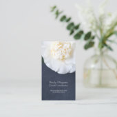 Carte De Visite Fleur de camélia blanche avec place pour le texte (Debout devant)