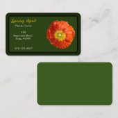 Carte De Visite Fleur de cépages orange vif (Devant / Derrière)