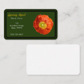 Carte De Visite Fleur de cépages orange vif (Devant / Derrière)