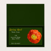 Carte De Visite Fleur de cépages orange vif (Extérieur déplié)