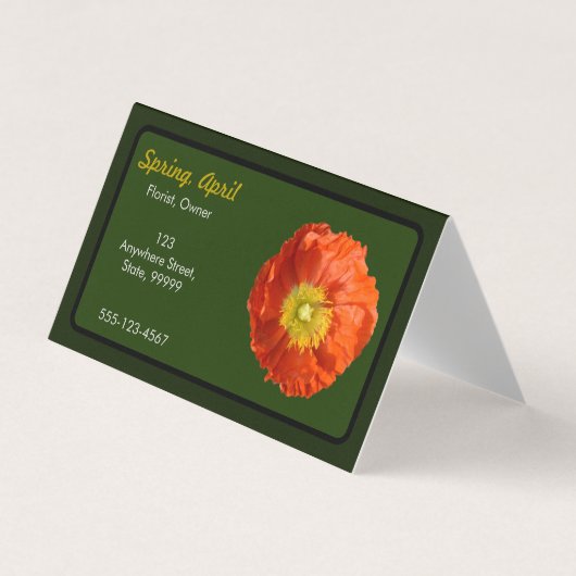 Carte De Visite Fleur de cépages orange vif (Devant)