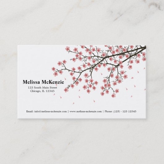 Carte De Visite Fleur de cerise (Devant)