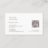 Carte De Visite Fleur de cerisier à l'aquarelle rose | Code Qr (Dos)