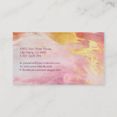 Carte De Visite Fleur de cerisier Aquarelle rose et or (Dos)