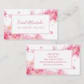 Carte De Visite Fleur de cerisier d'aquarelle (Devant / Derrière)