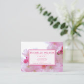 Carte De Visite Fleur de cerisier rose - Photo (Debout devant)