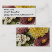 Carte De Visite Fleur de chrysanthème mère florale (Devant / Derrière)