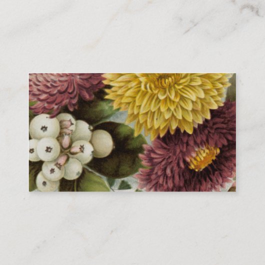 Carte De Visite Fleur de chrysanthème mère florale (Dos)