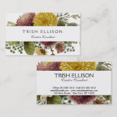 Carte De Visite Fleur de chrysanthème mère florale (Devant / Derrière)