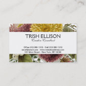 Carte De Visite Fleur de chrysanthème mère florale (Dos)