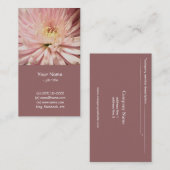 Carte De Visite fleur de chrysanthème rose clair (Devant / Derrière)